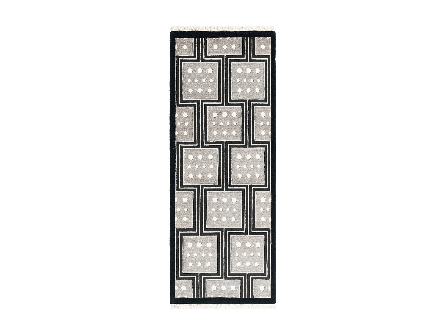 Tapis de couloir en laine 79x206 noir Darya