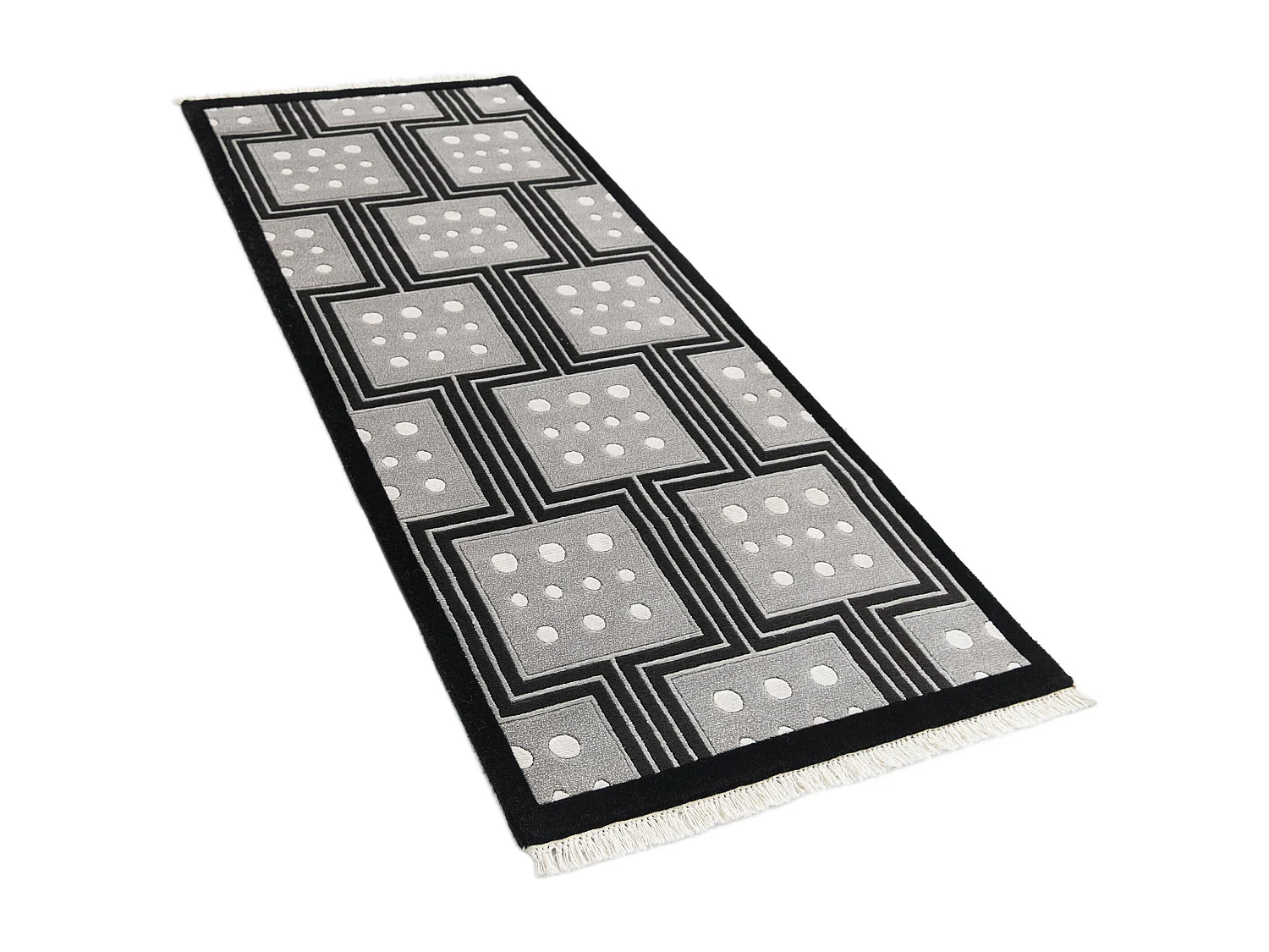 Tapis de couloir en laine 79x206 noir Darya