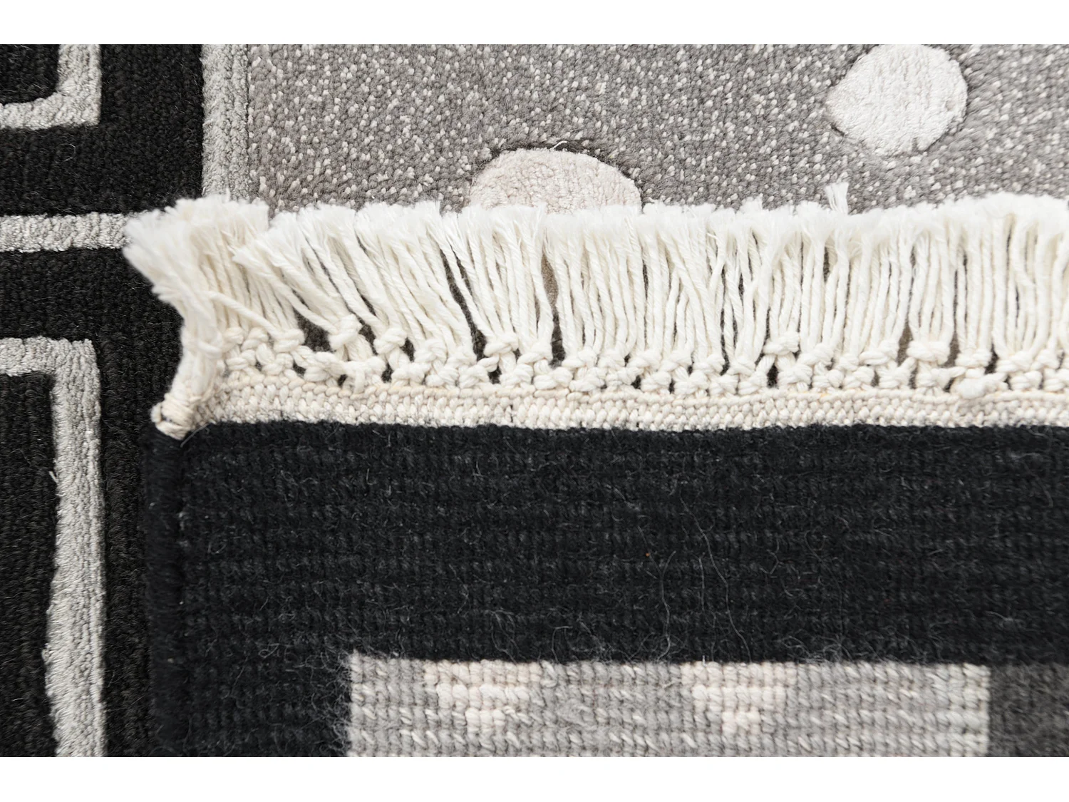 Tapis de couloir en laine 79x206 noir Darya