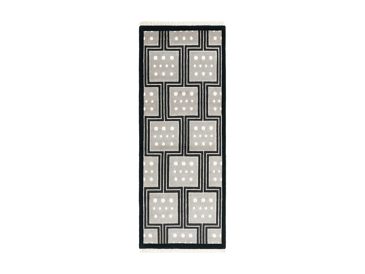 Tapis de couloir en laine 79x206 noir Darya