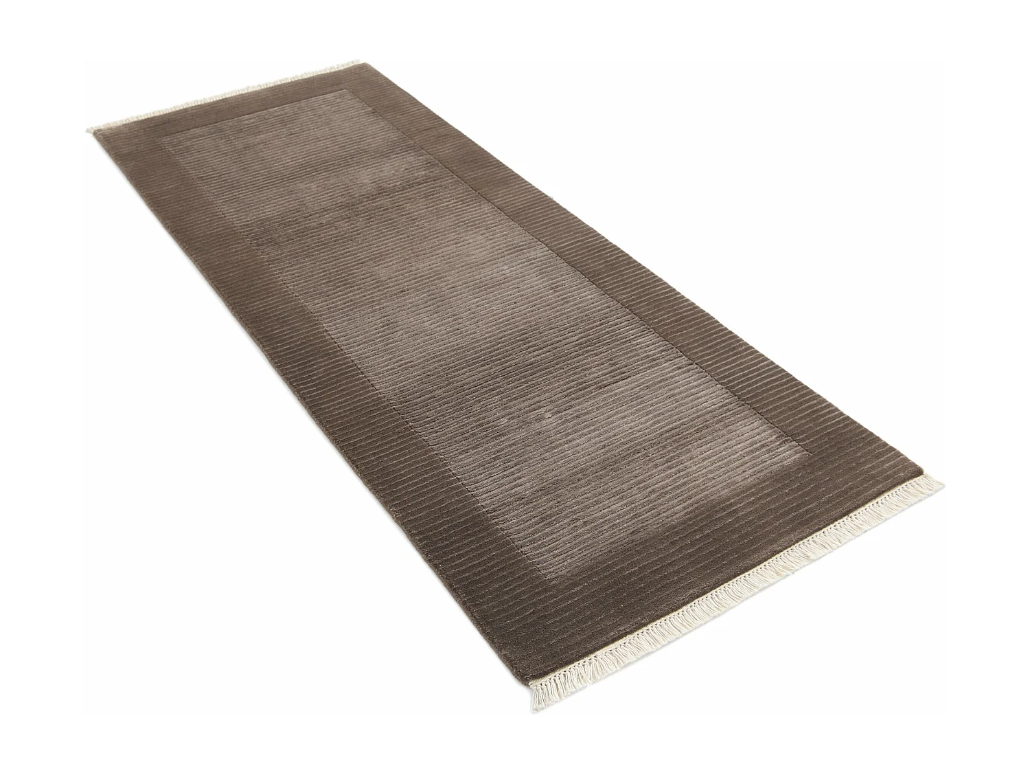 Läufer-Wollteppich 79x206 Braun Darya