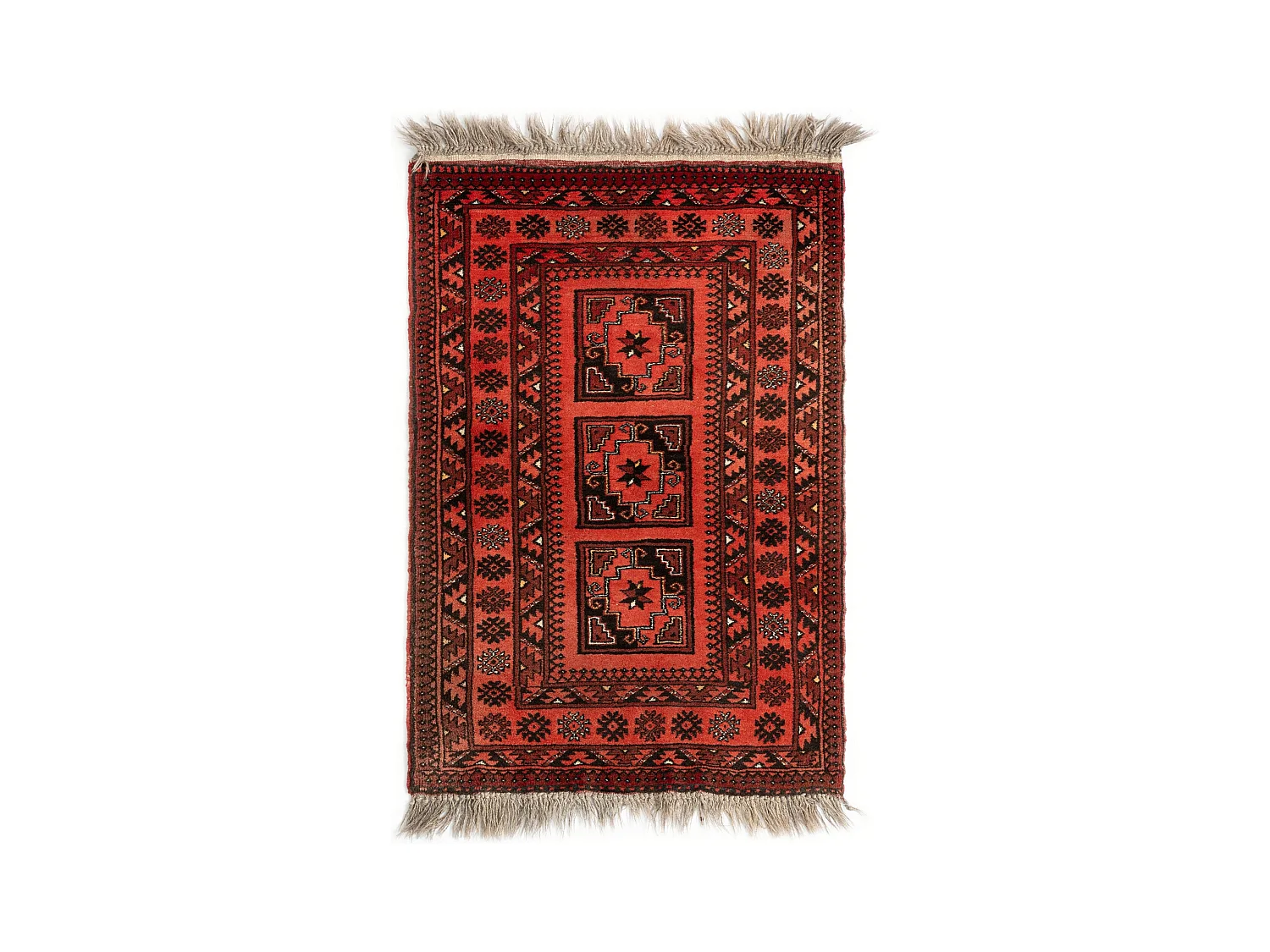 Tapis de laine 86x128 rouge Afghan