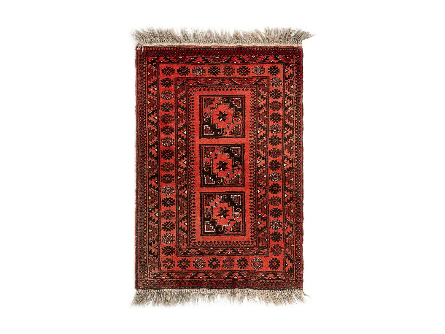 Tapis de laine 86x128 rouge Afghan