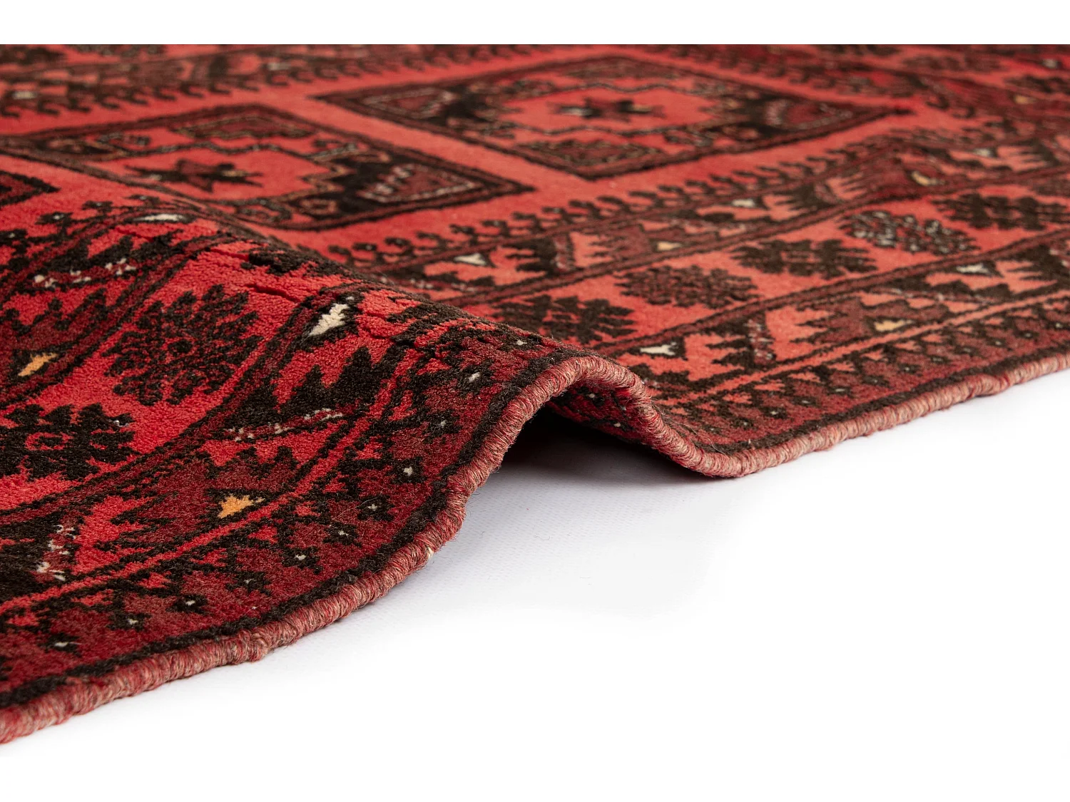 Tapis de laine 86x128 rouge Afghan