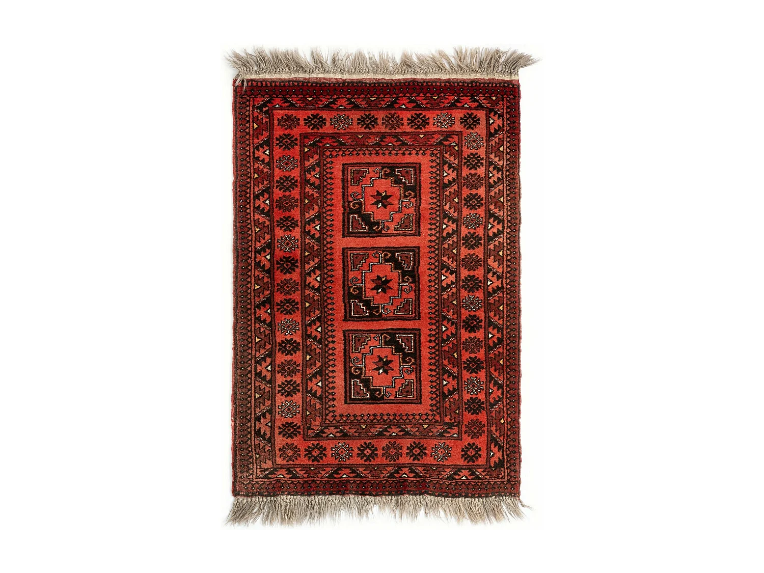 Tapis de laine 86x128 rouge Afghan