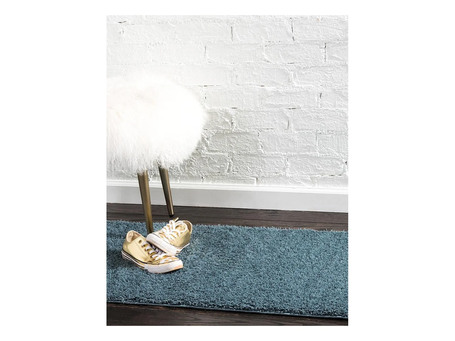 Hoogpolig tapijt 120x62 Blauw Luzern