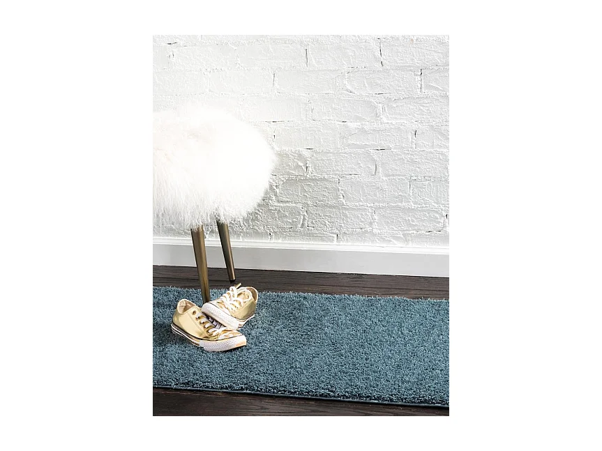 Hoogpolig tapijt 120x62 Blauw Luzern