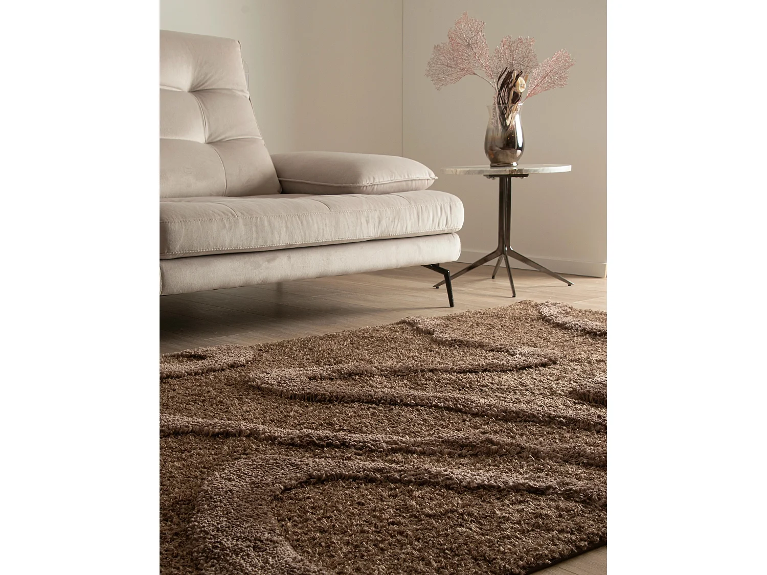 Tapis shaggy 240x305 marron foncé Thun Arbor