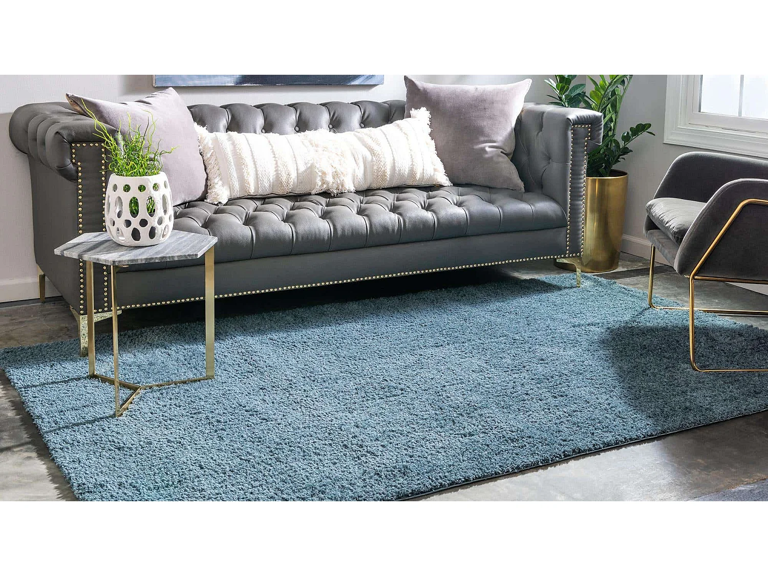 Hoogpolig tapijt 305x239 Blauw Luzern