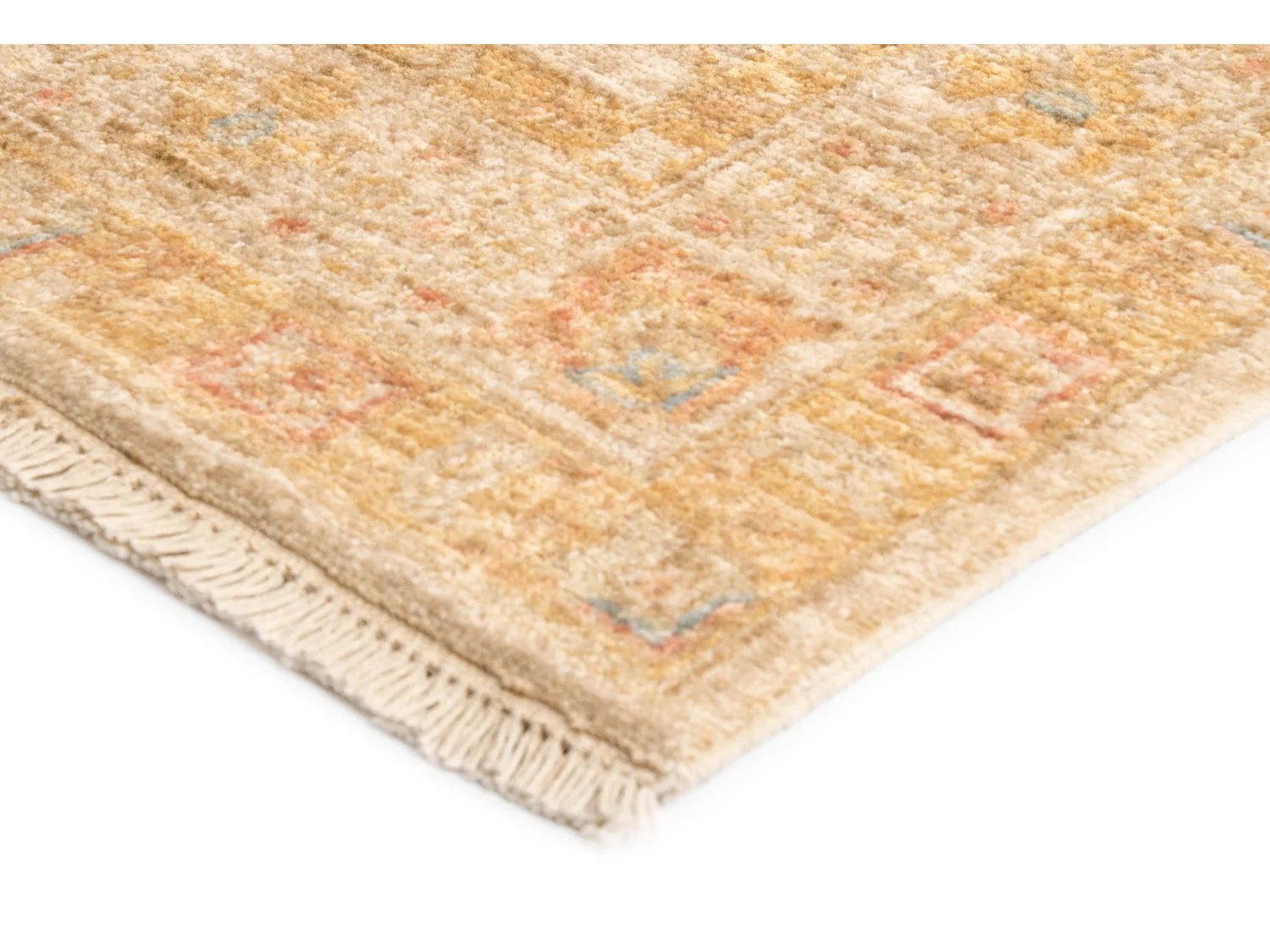 Tapis de couloir en laine 139x447 beige Kaizar