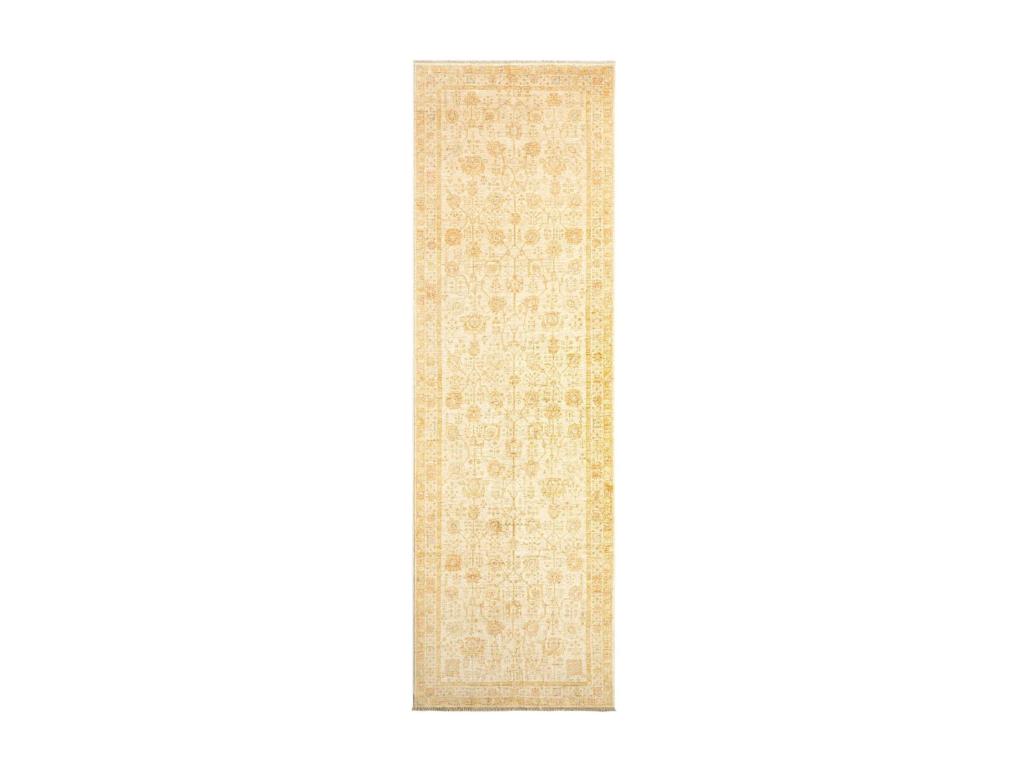 Tapis de couloir en laine 139x447 beige Kaizar