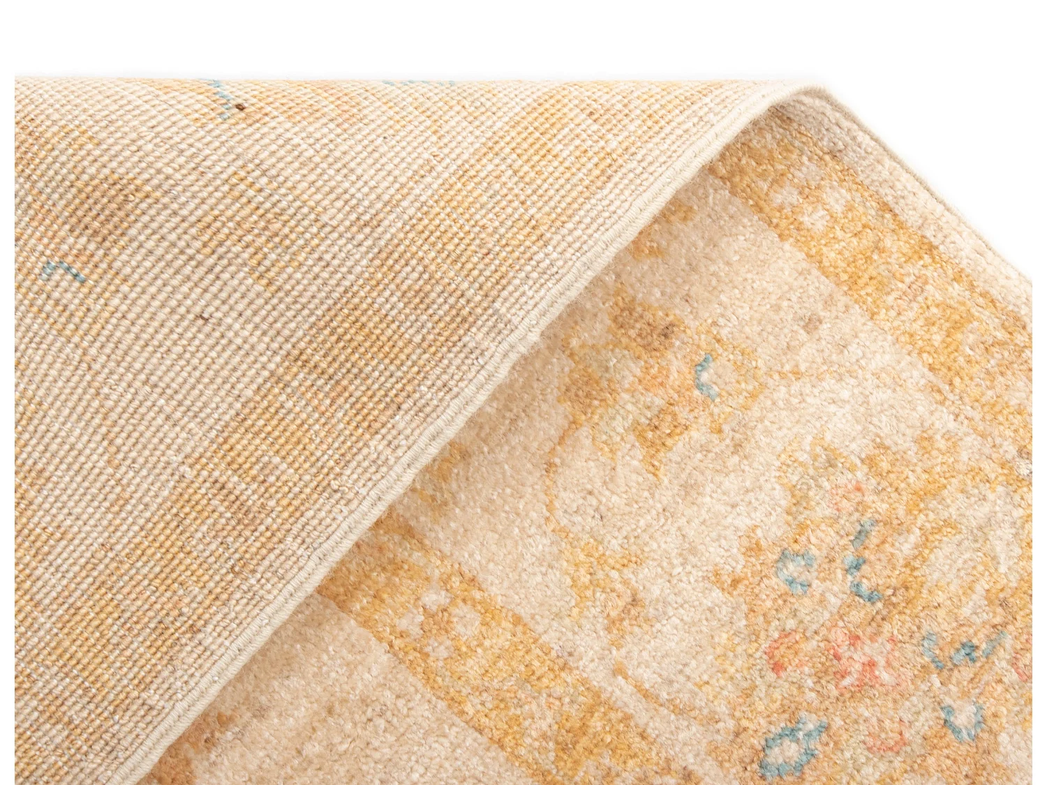 Läufer-Wollteppich 121x414 Beige Kaizar