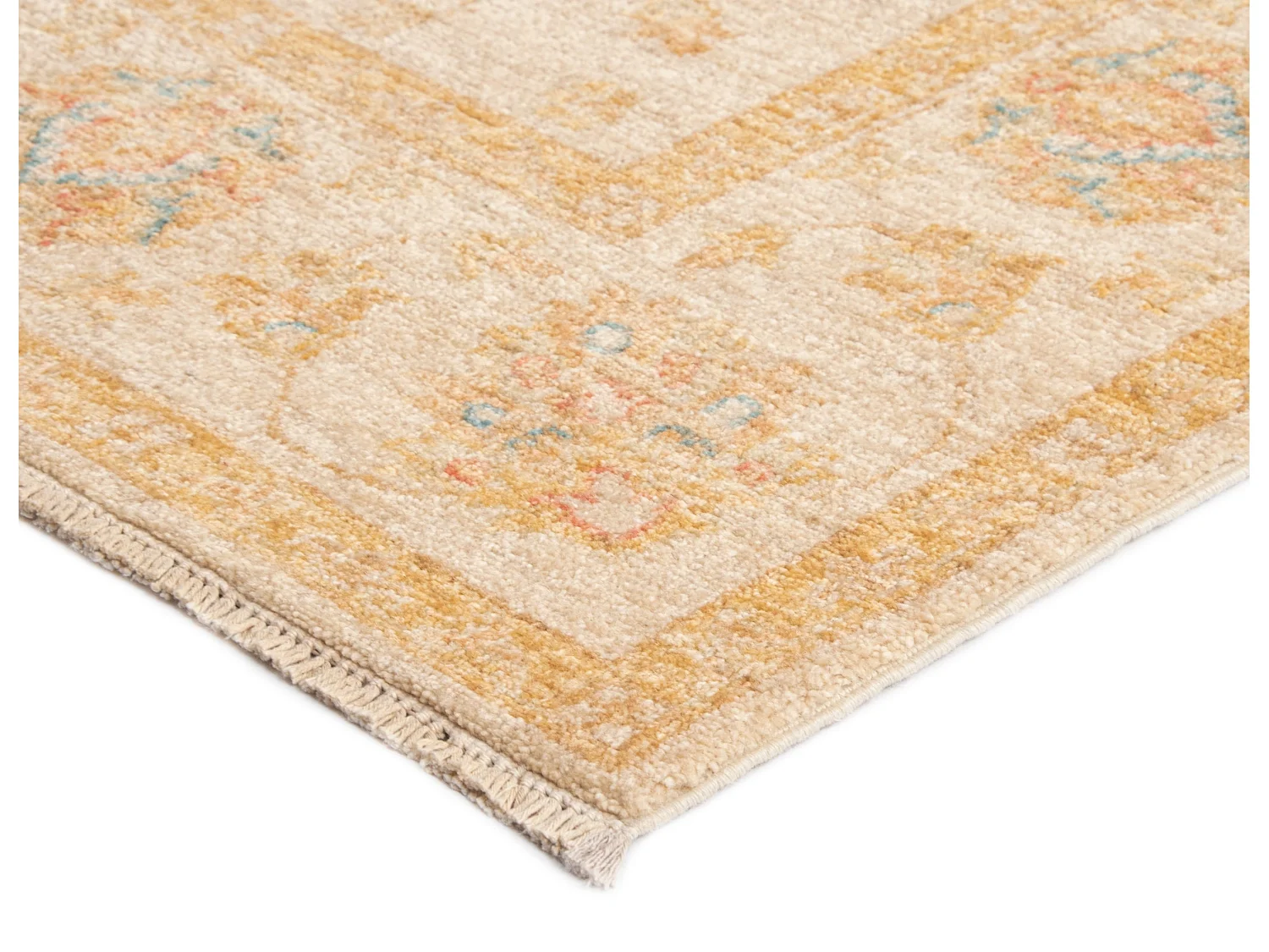 Tapis de couloir en laine 121x414 beige Kaizar