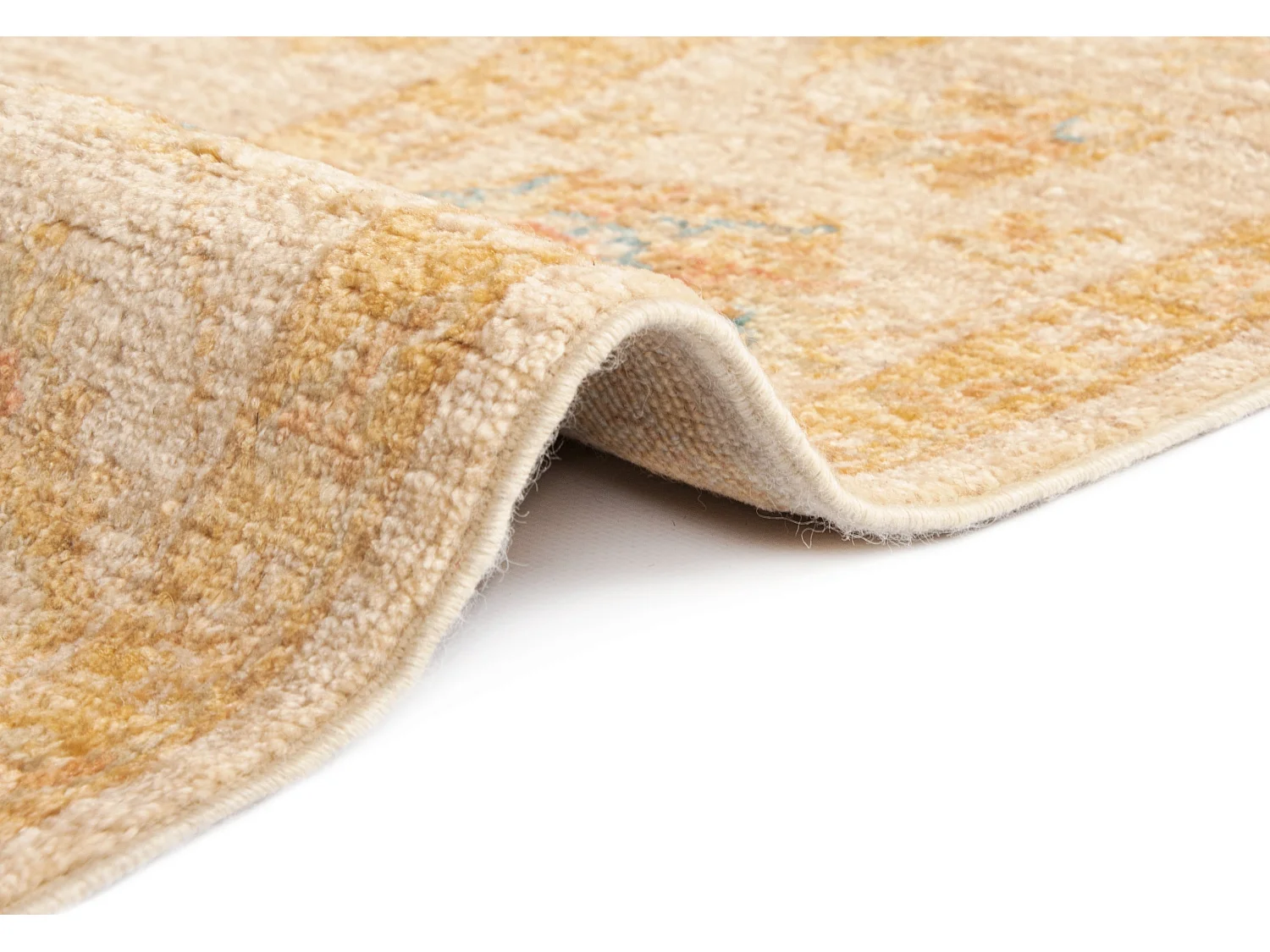 Tapis de couloir en laine 121x414 beige Kaizar