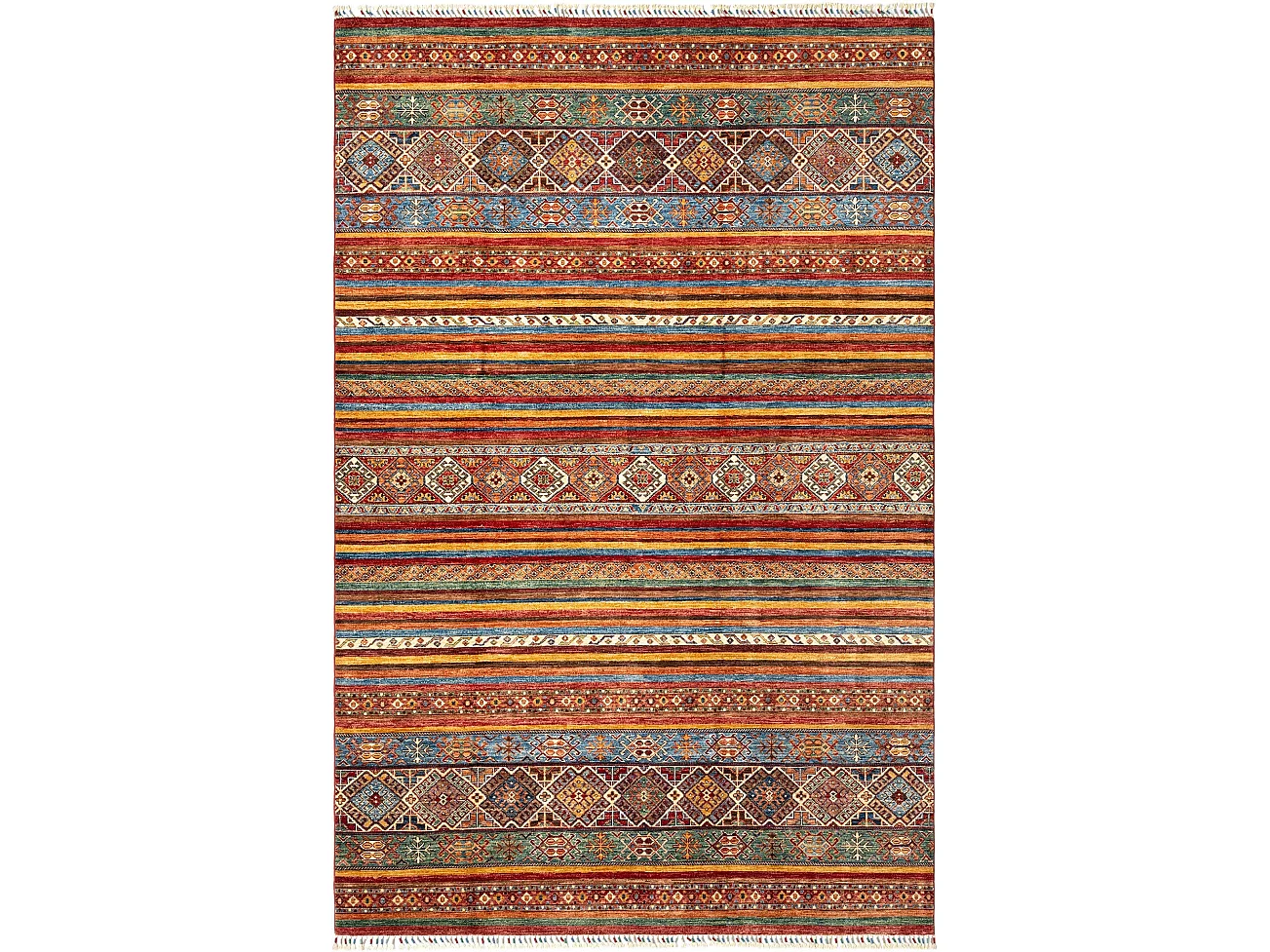 Tapis de laine 202x308 rouge Torkman