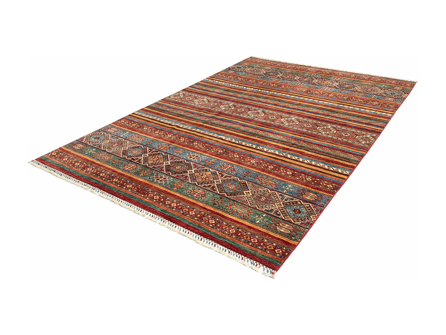 Tapis de laine 202x308 rouge Torkman