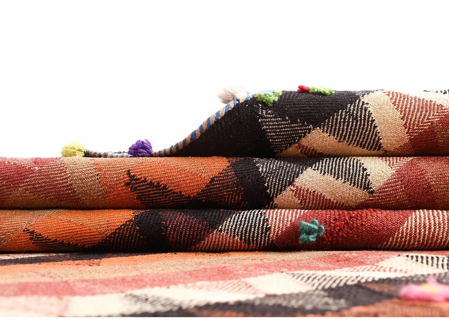 Wollteppich 131x161 Orange Jajim