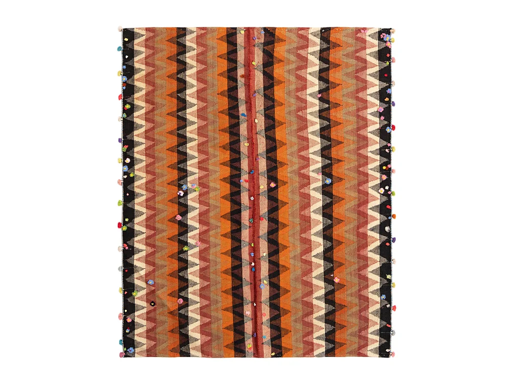 Tapis de laine 131x161 orange Jajim
