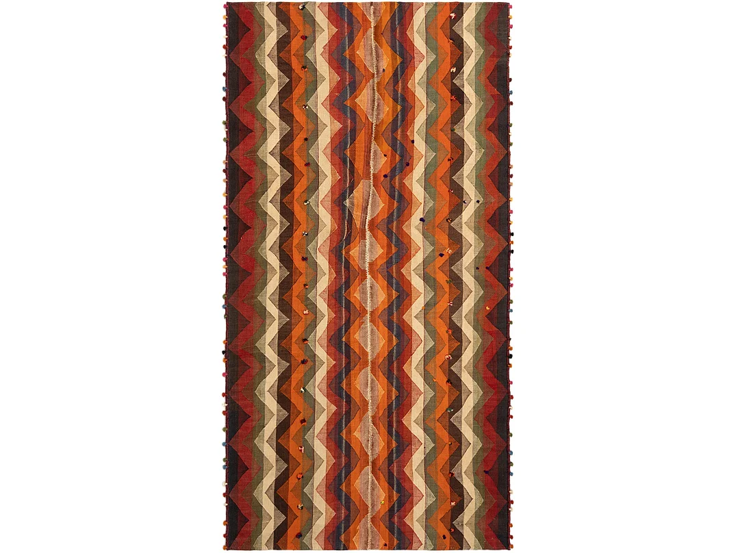 Wollteppich 141x271 Orange Jajim