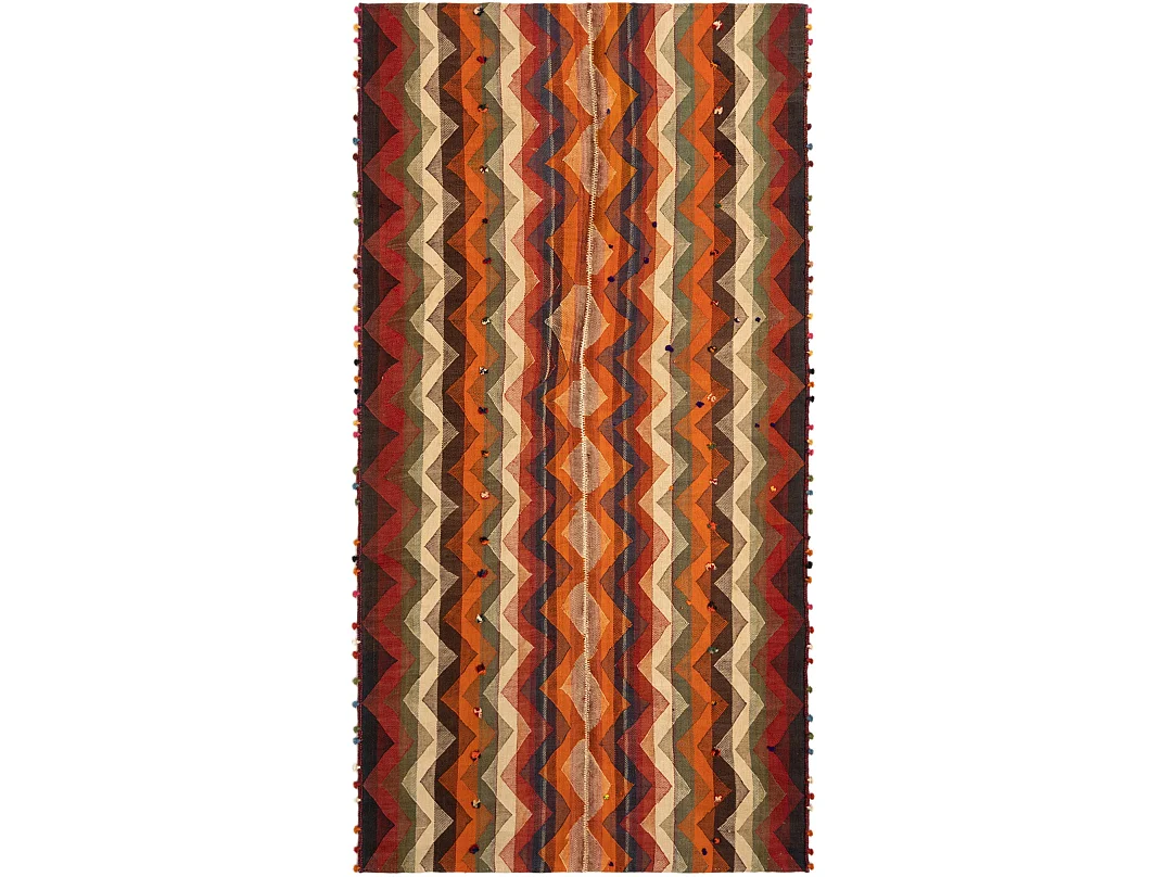 Tapis de laine 141x271 orange Jajim