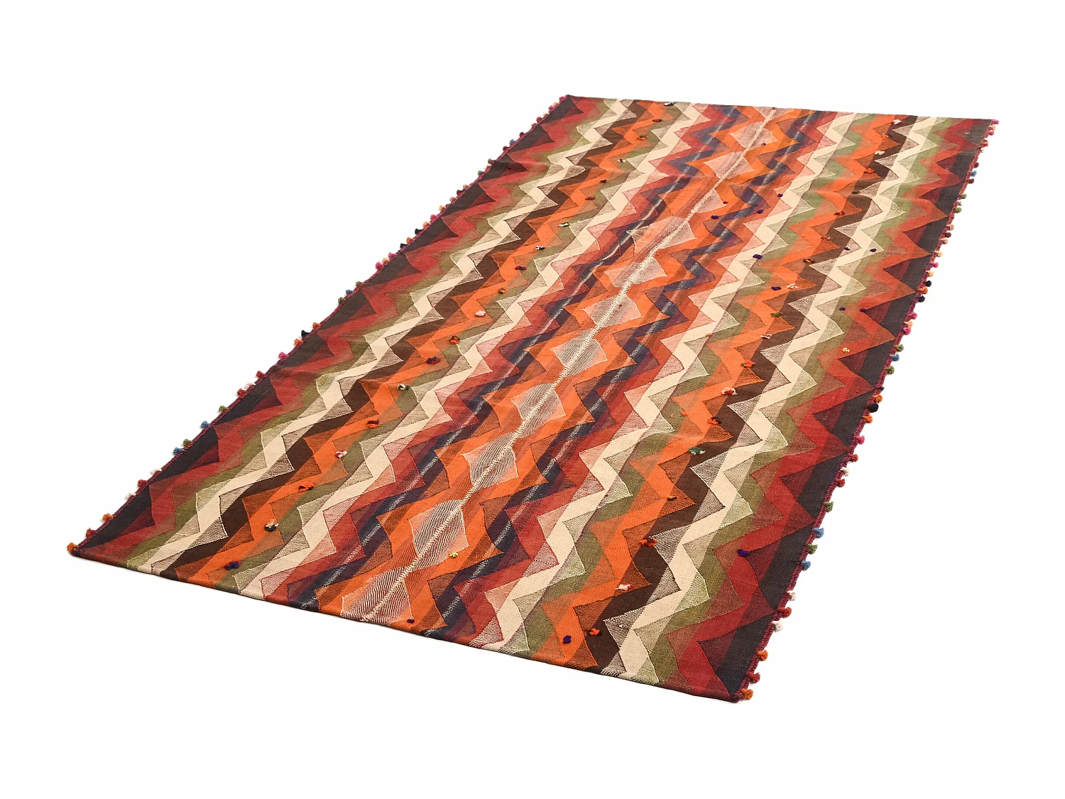 Tapis de laine 141x271 orange Jajim