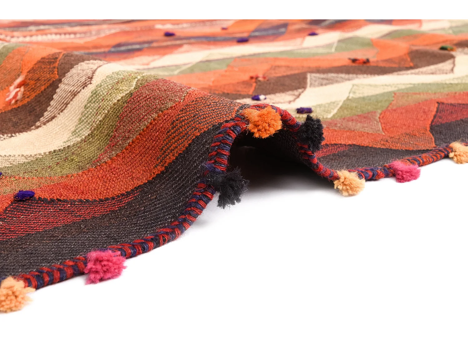 Tapis de laine 141x271 orange Jajim