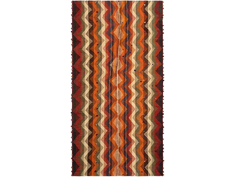 Tapis de laine 141x271 orange Jajim