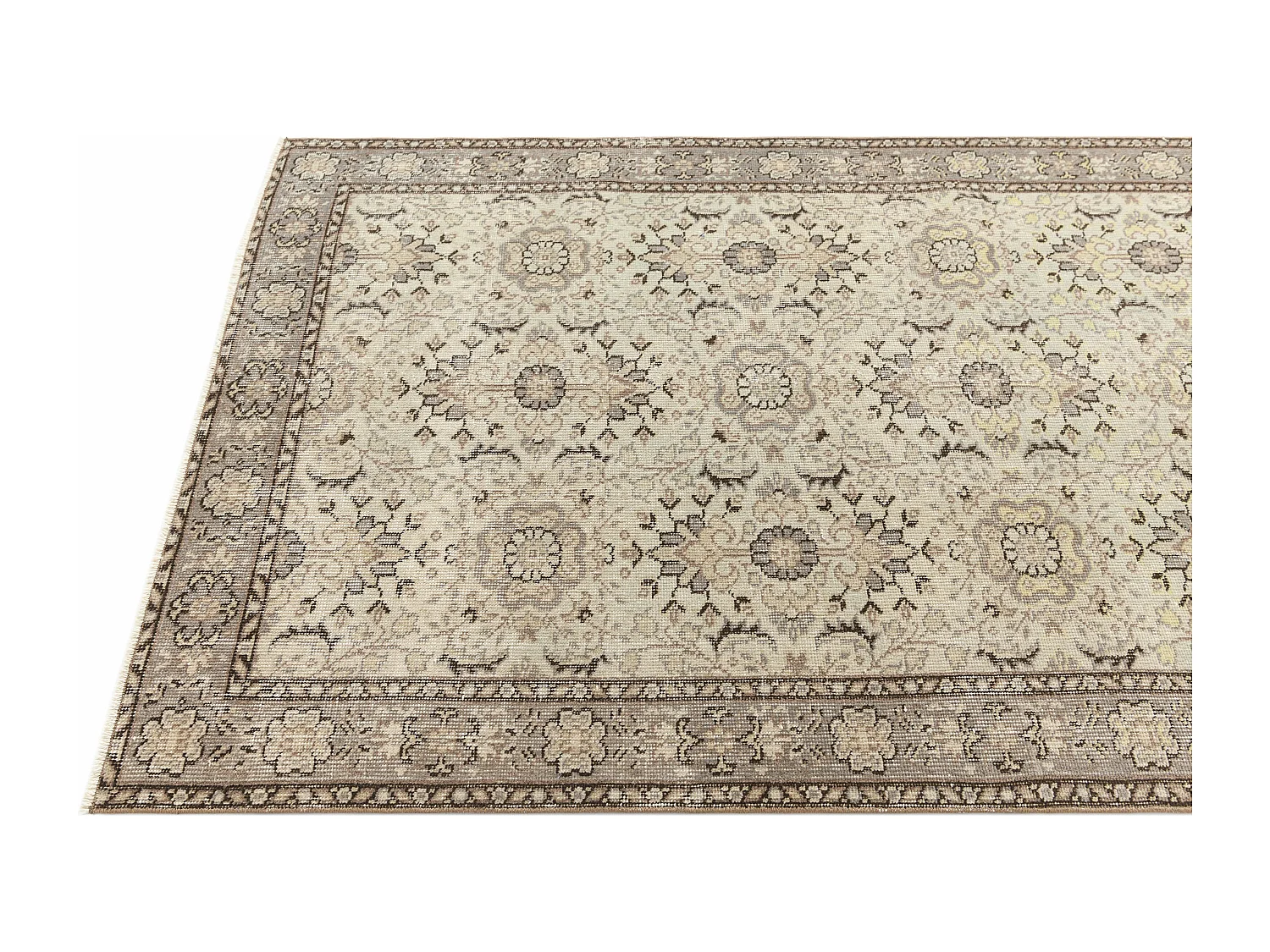 Wollteppich 114x208 Braun Ultra Vintage