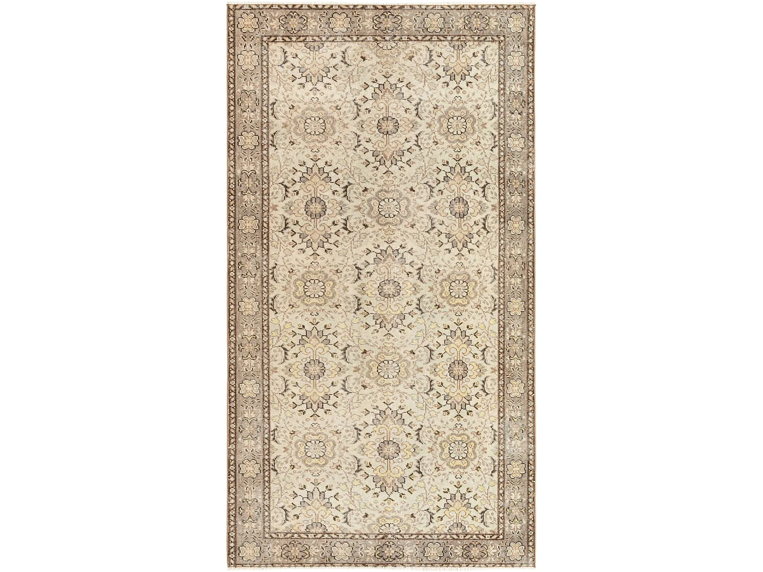 Wollteppich 114x208 Braun Ultra Vintage