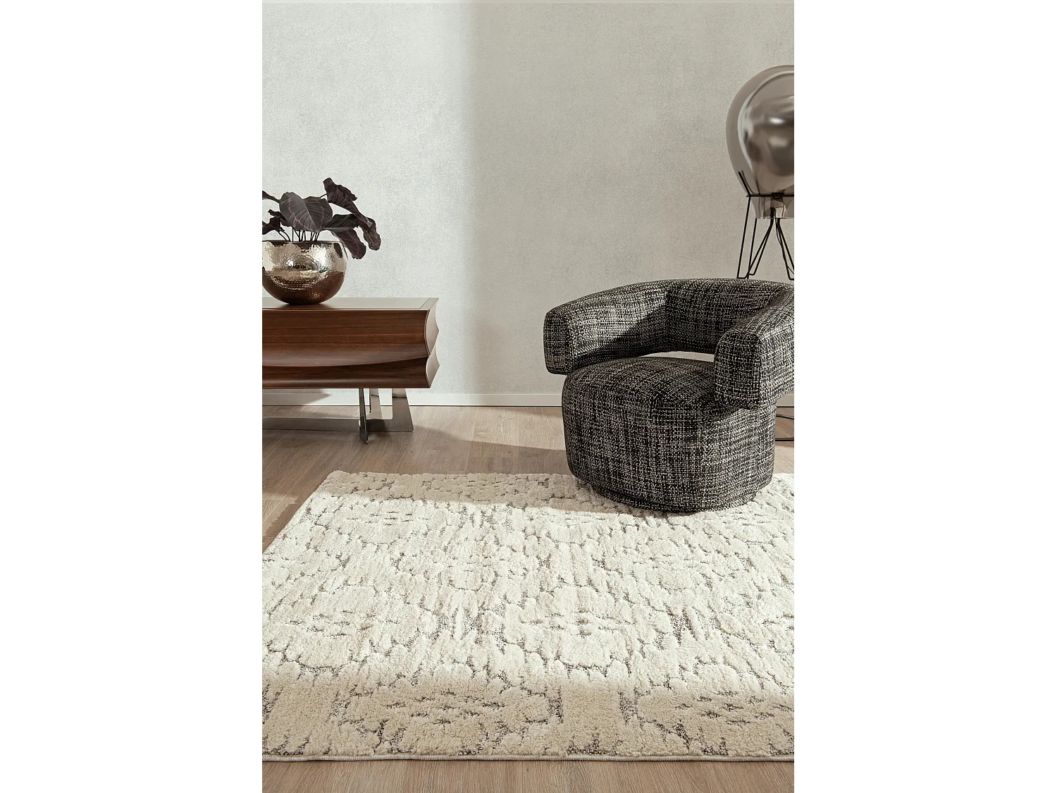 Tapis 160x220 gris clair Vevey