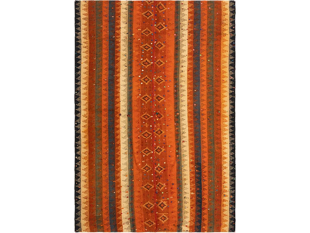 Tapis de laine 146x210 orange Jajim