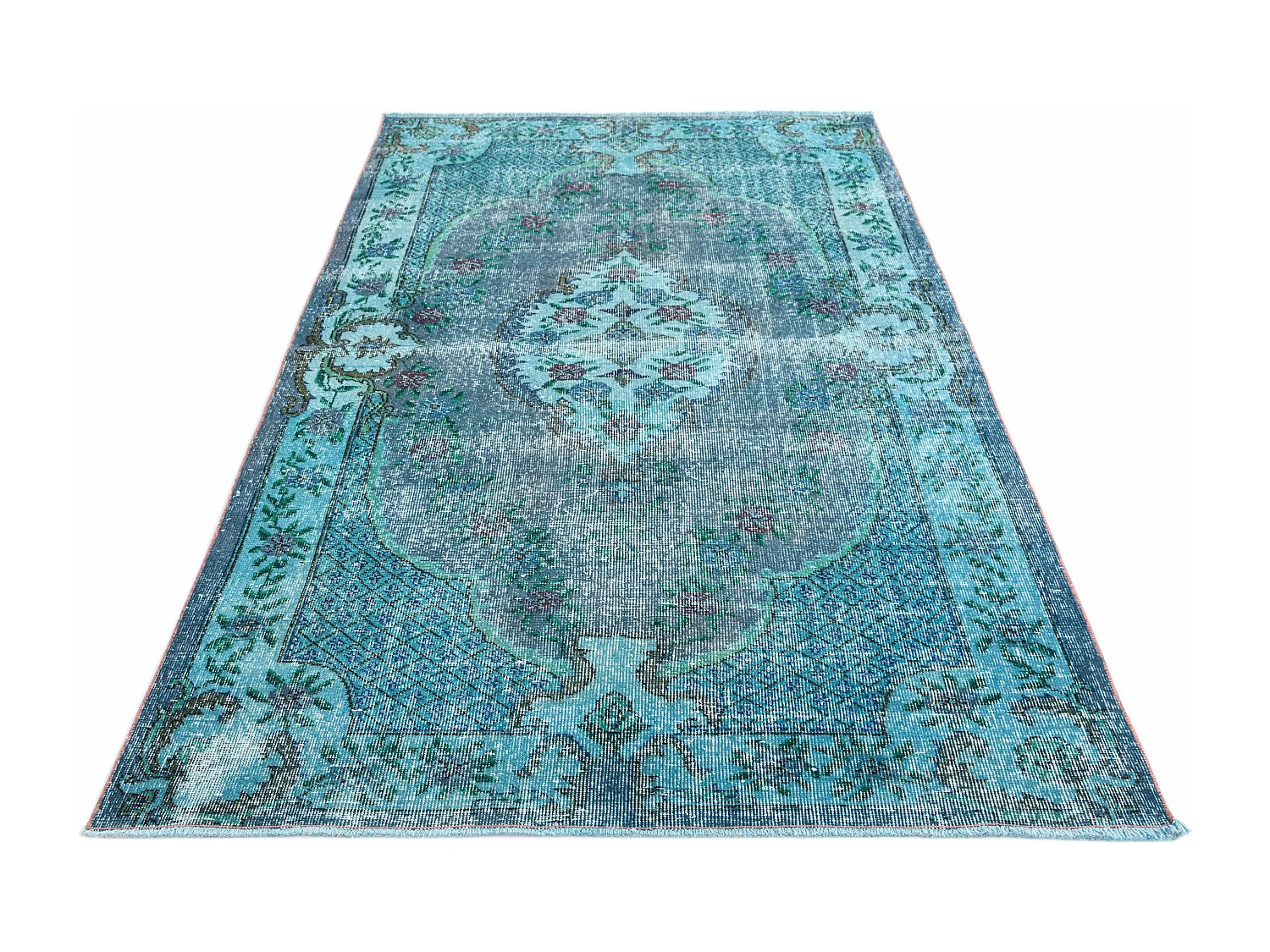 Wollteppich 135x241 Türkis Ultra Vintage