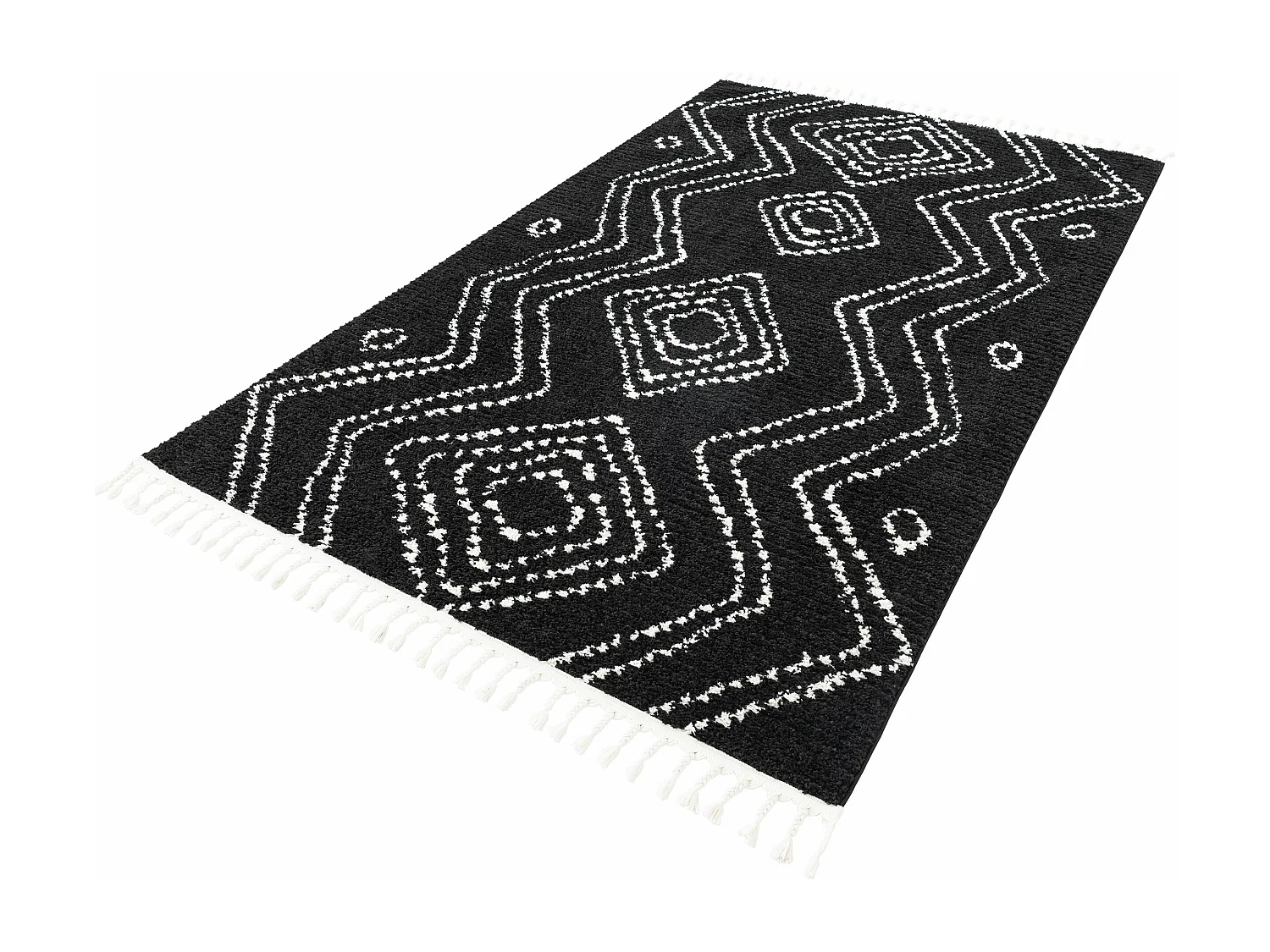 Tapis shaggy 160x245 noir Frauenfeld Vaiana