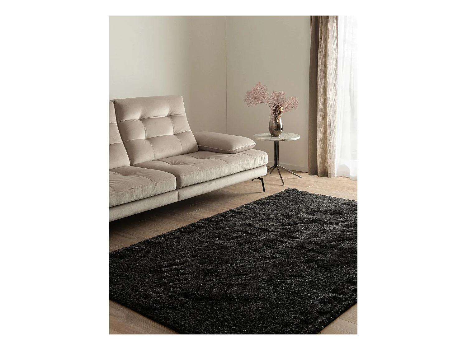 Hochflorteppich 125x185 Schwarz Thun Scutum