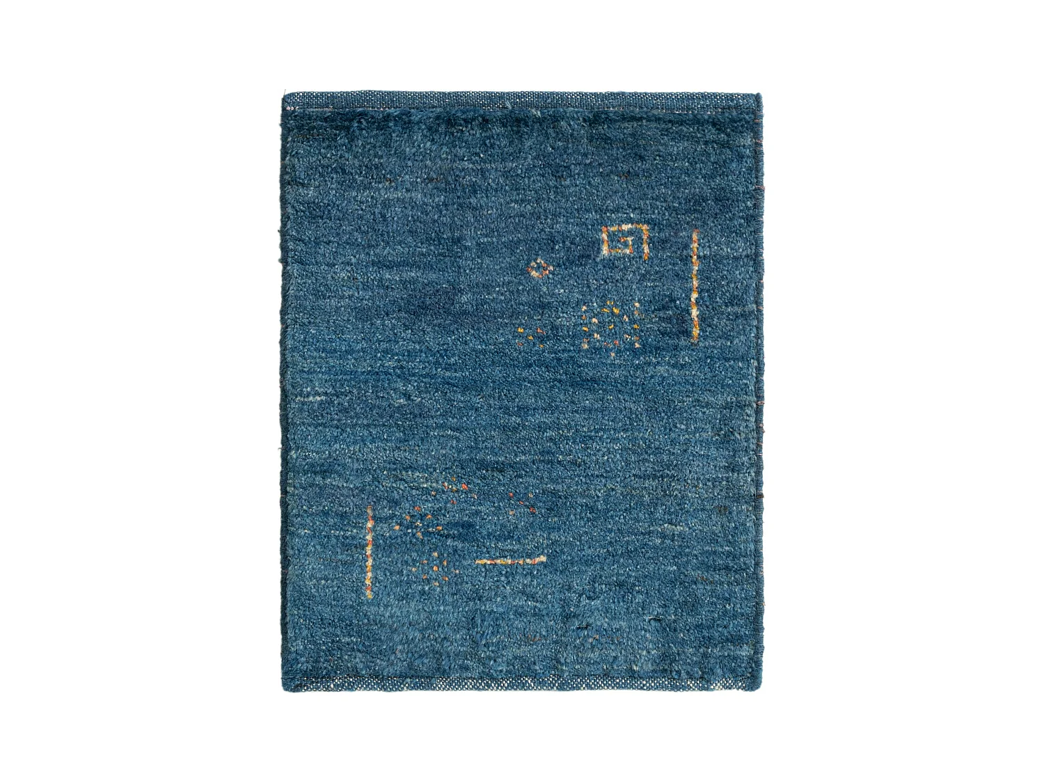 Wollteppich 45x50 Blau Gabbeh