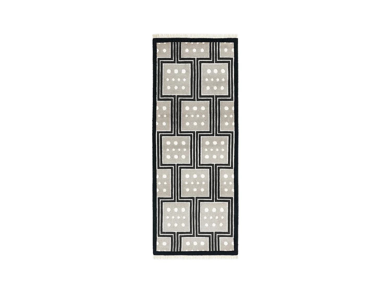 Tapis de couloir en laine 79x203 noir Darya