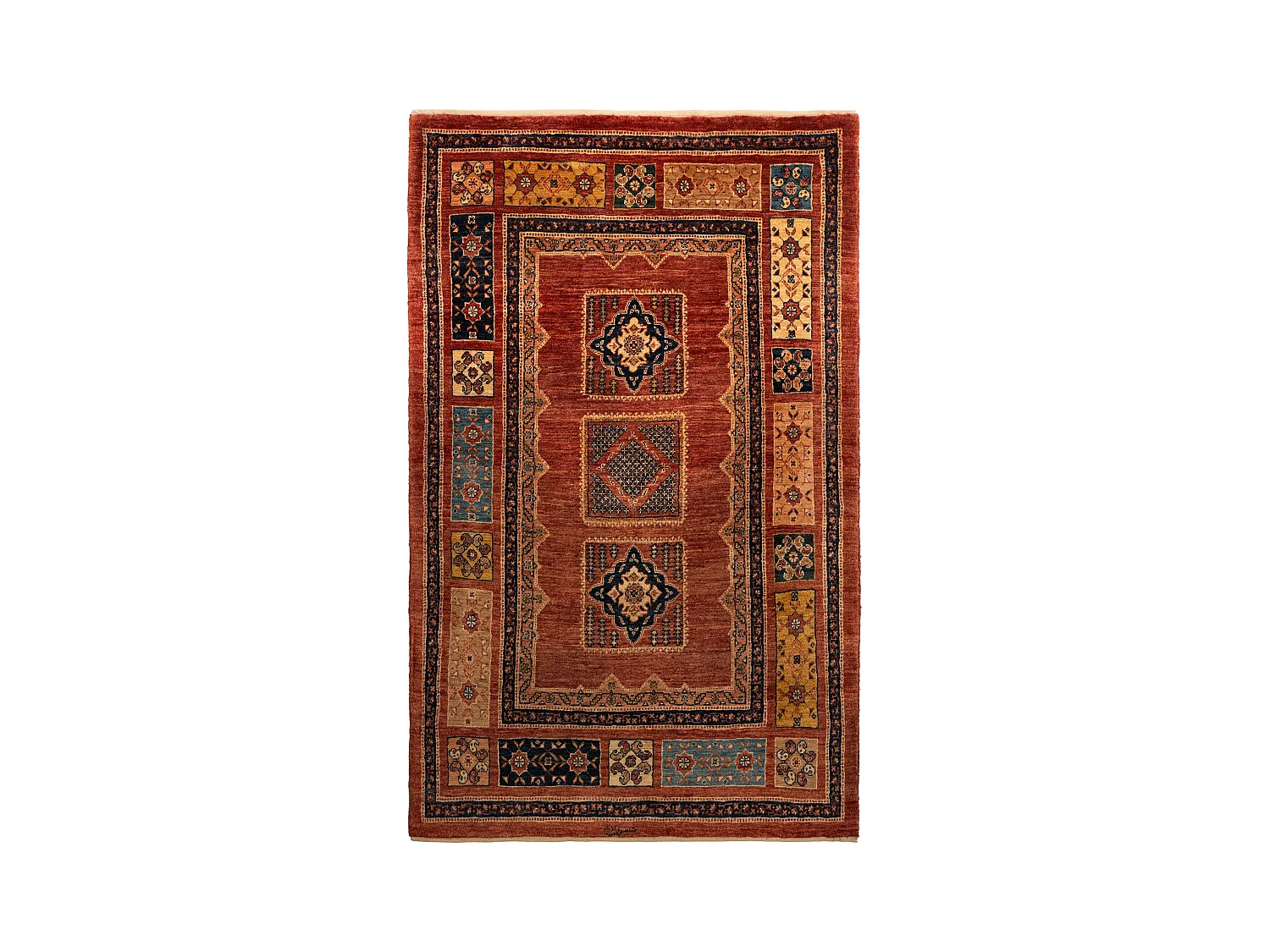 Tapis de laine 107x165 rouge Kashkuli