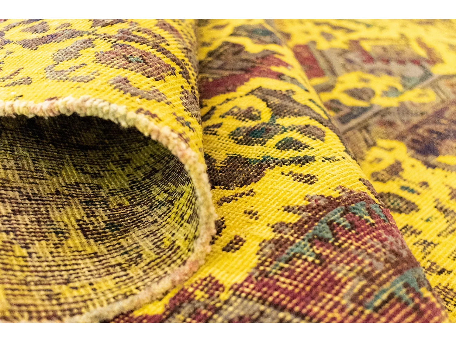 Tapis de laine 137x176 jaune Vintage Royal