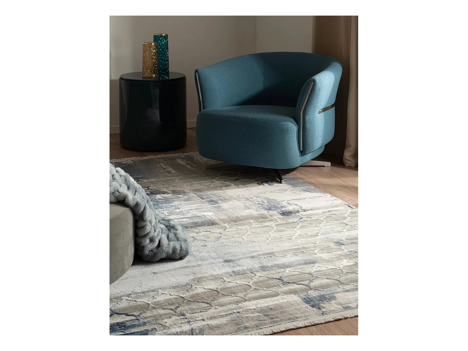 Tappeto 275x365 Blu Davos Mesh