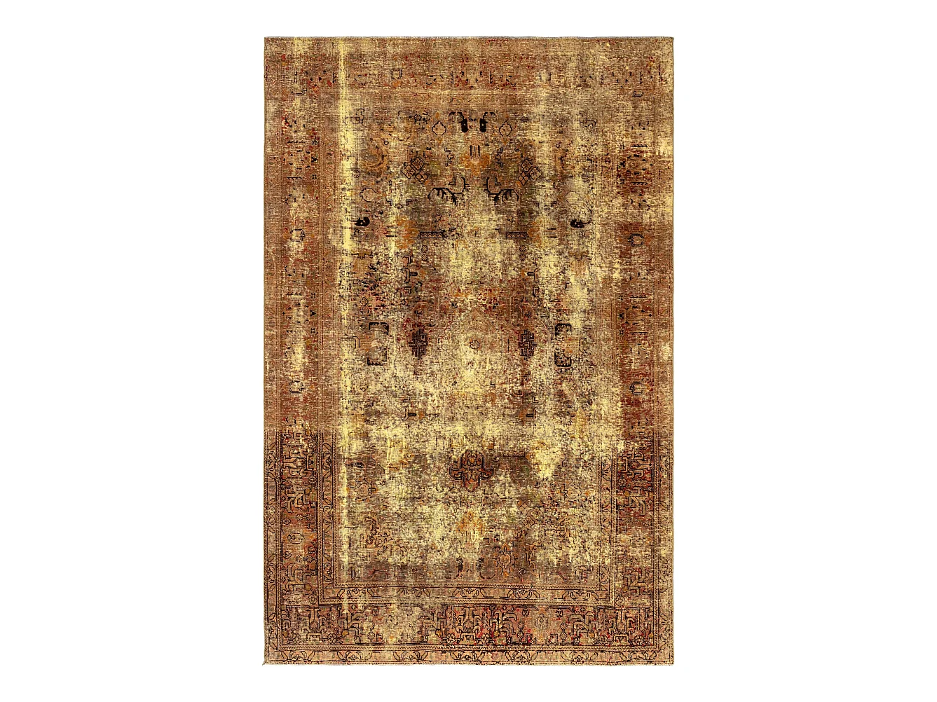 Tapis de laine 190x299 jaune Vintage Royal