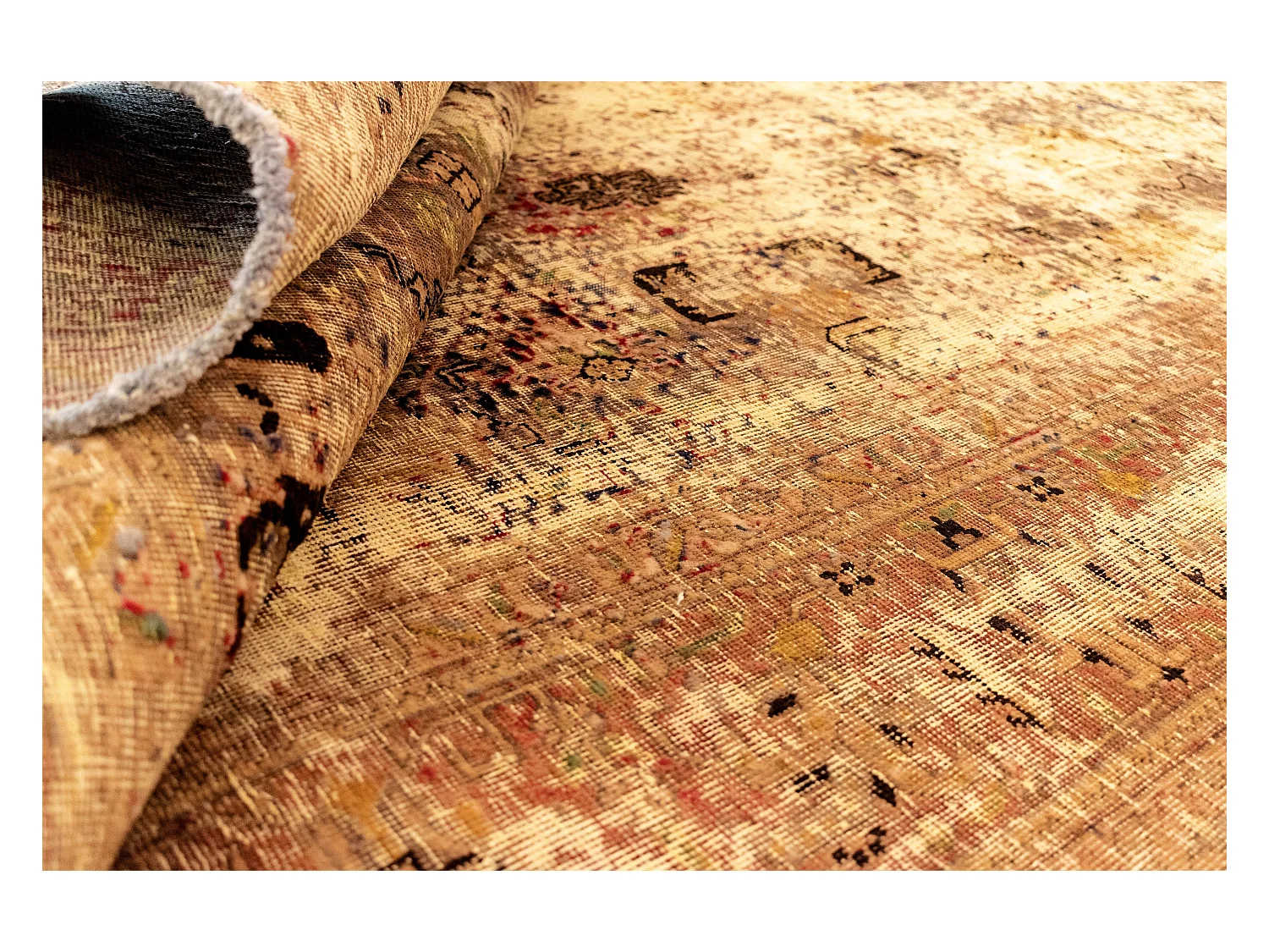 Tapis de laine 190x299 jaune Vintage Royal