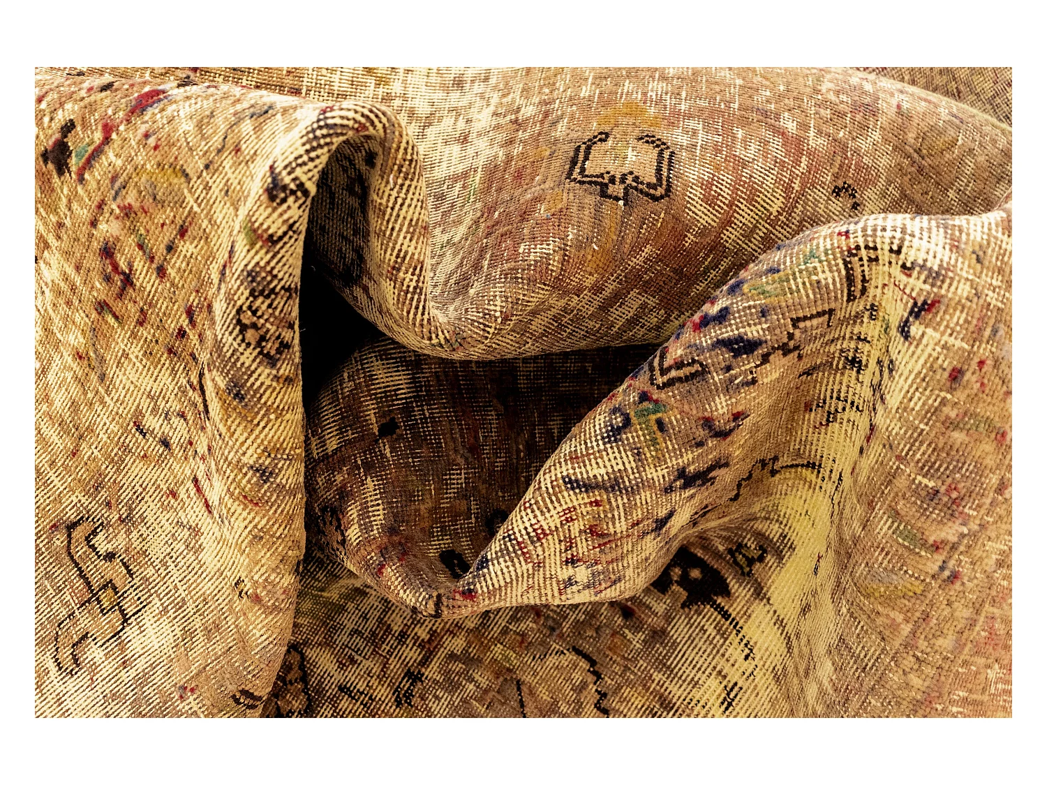 Tapis de laine 190x299 jaune Vintage Royal