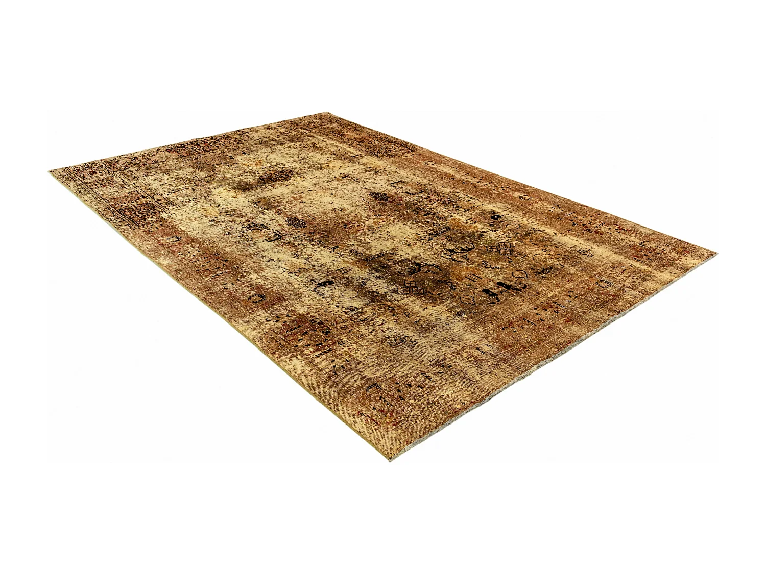 Tapis de laine 190x299 jaune Vintage Royal