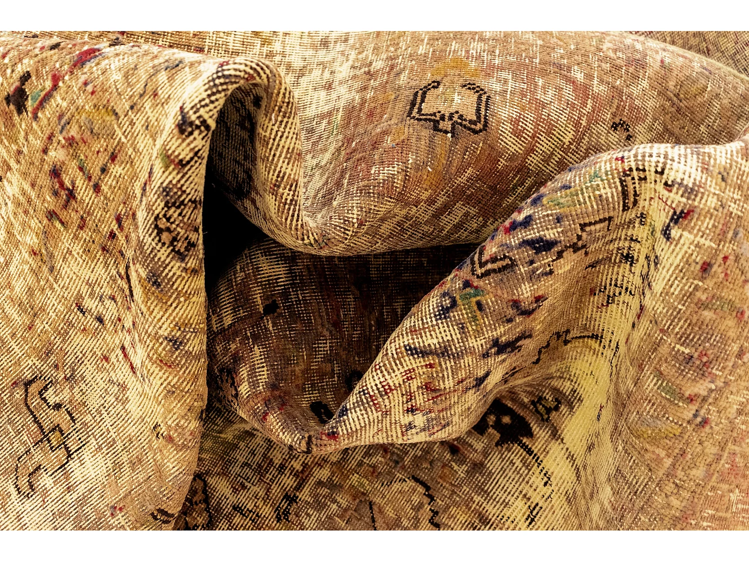 Tapis de laine 190x299 jaune Vintage Royal