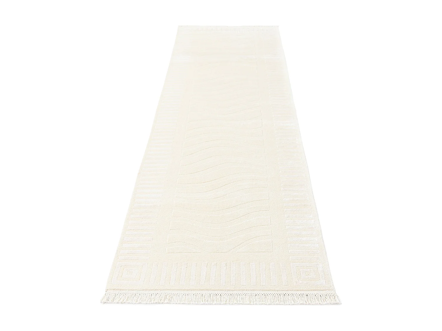 Tapis de couloir en laine 84x295 beige Darya