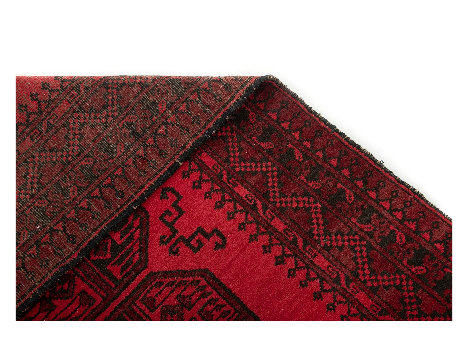 Wollteppich 106x155 Rot Afghan