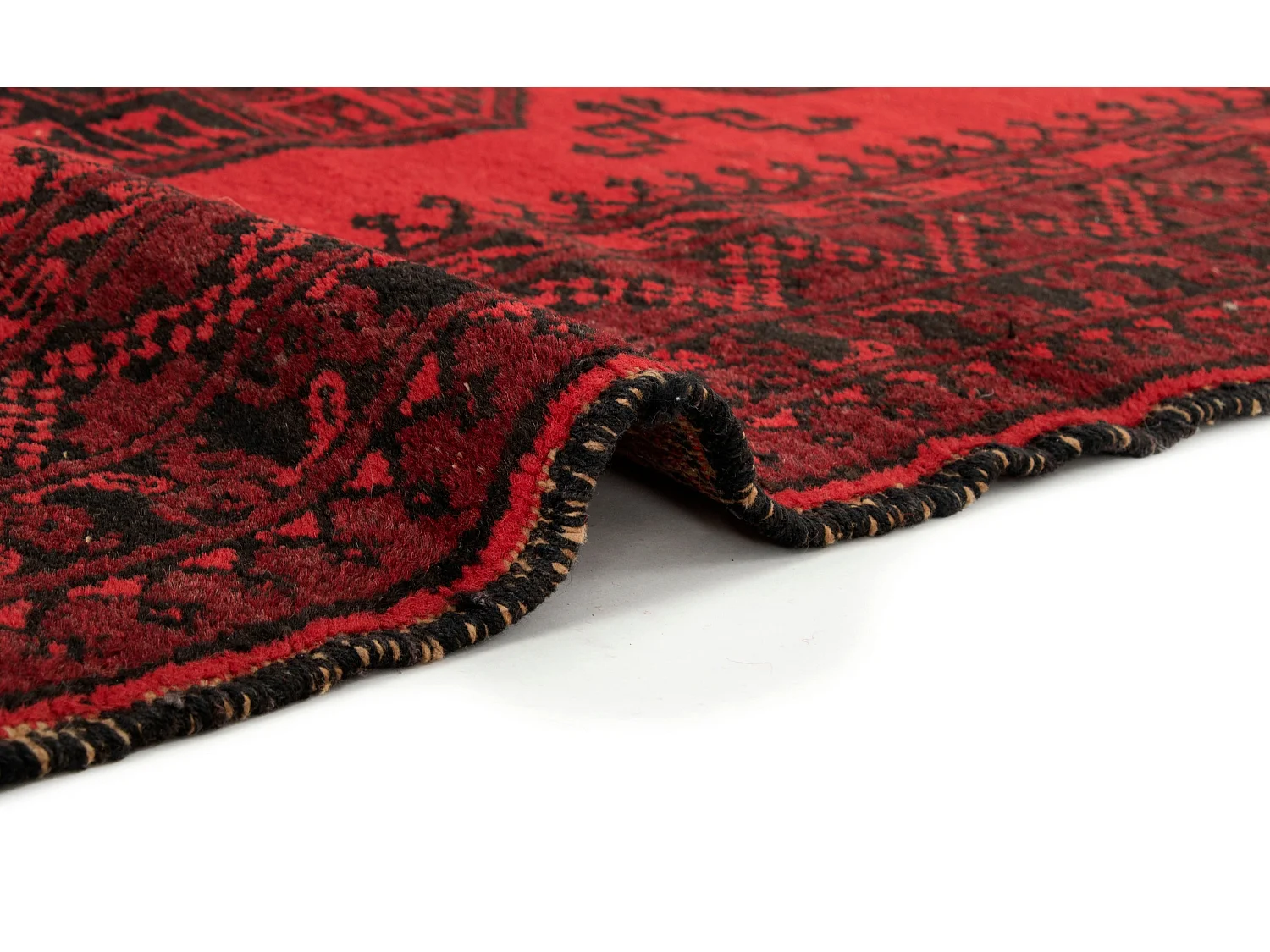 Tapis de laine 106x155 rouge Afghan
