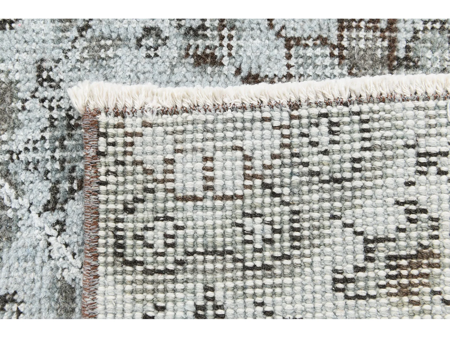 Tapis de laine 114x213 Bleu Ultra Vintage