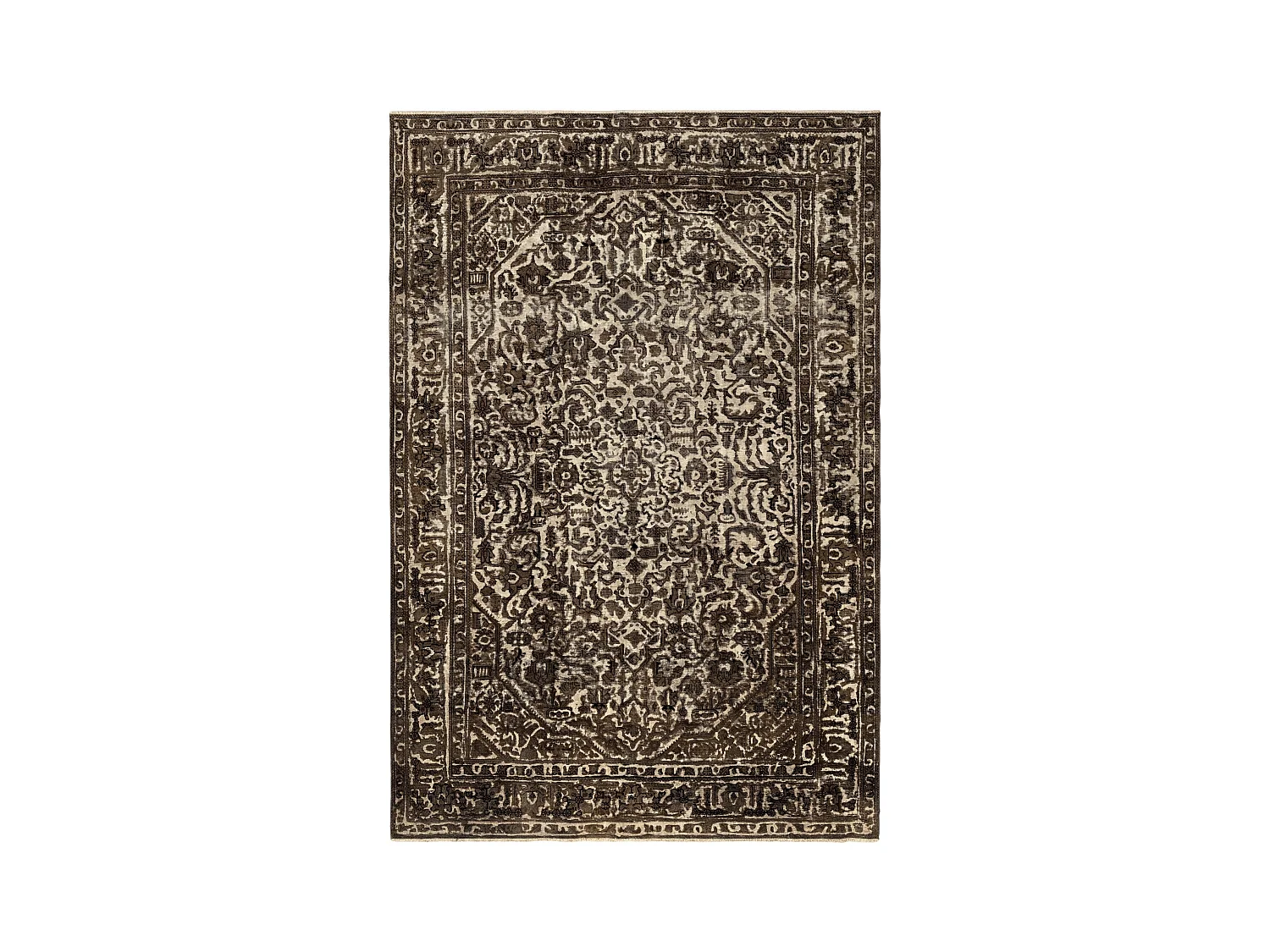 Tapis de laine 194x295 brun Vintage Royal