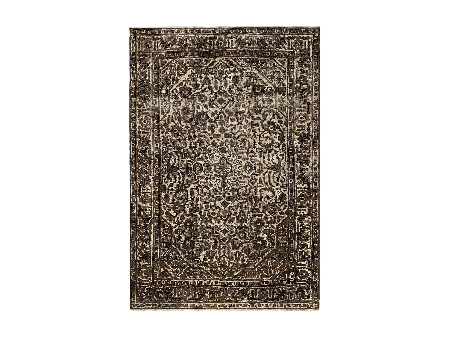 Tapis de laine 194x295 brun Vintage Royal